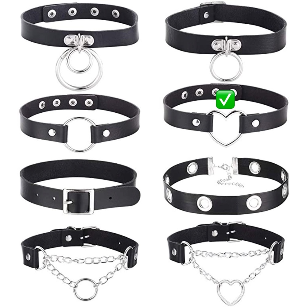 Leather Chocker: Heart Black